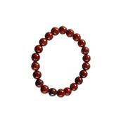 Bracelet perles rondes - Jaspe rouge