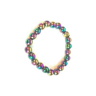 Bracelet perles rondes - Hématite recouvert