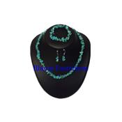 Parure collier, bracelet et boucle d'oreille - Howlite turquoise