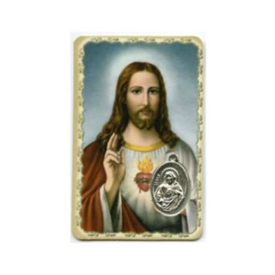Carte médaille - Sacré Coeur de Jésus