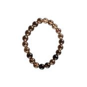 Bracelet perles rondes - Quartz Fumé