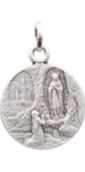 Médaille Notre Dame de Lourdes argentée