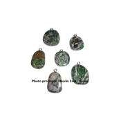 Pendentif pierre plate - Smaragdite ou Actinote