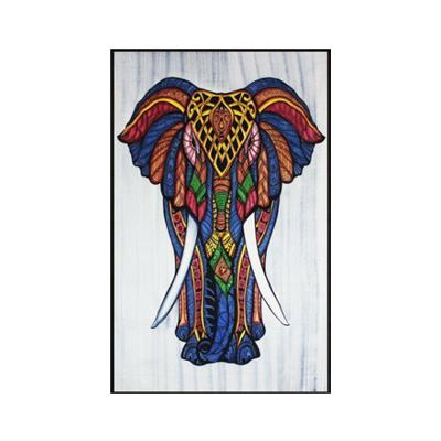 Tenture Eléphant Multicolore font Bleu
