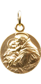 Médaille de Saint Antoine dorée