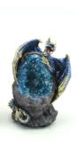 Statue Dragon bleu sur pierre lumineuse