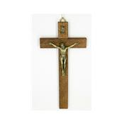 Crucifix bois avec Christ en métal