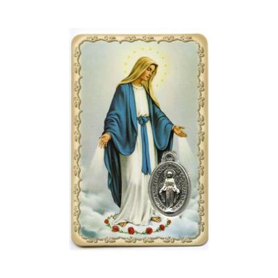 Carte médaille - Vierge Miraculeuse