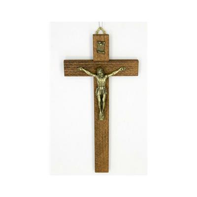 Crucifix bois avec Christ en métal
