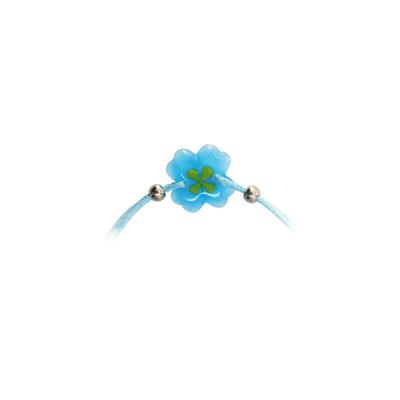 Bracelet fil - Trèfle à 4 feuilles Trèfle bleu