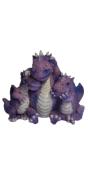 Statue Famille de Dragons violette