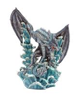 Statue Dragon bleu sur vague