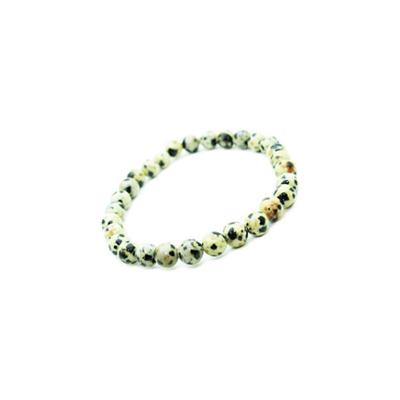 Bracelet perles rondes - Jaspe dalmatien