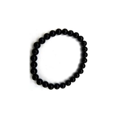 Bracelet perles rondes - Tourmaline noire