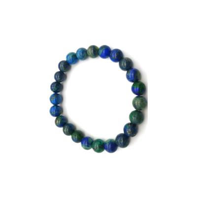 Bracelet perles rondes - Azurite Malachite