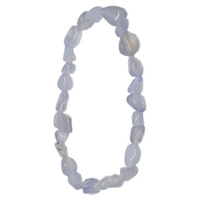 Bracelet Calcédoine Bleue - Mini pierres roulées