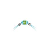 Bracelet fil - Trèfle à 4 feuilles Oval bleu