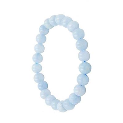 Bracelet perles rondes - Aigue Marine