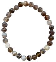 Bracelet perles rondes - Agate Botswana