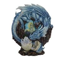 Statue Dragon bleu avec oeuf